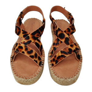 New Madewell Leopard Print Buckle Espadrille Sandal